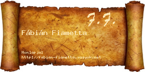 Fábián Fiametta névjegykártya
