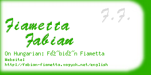 fiametta fabian business card